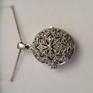 Diamond Oval Locket Necklace